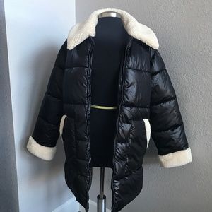 Oversized long puffer coat